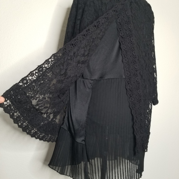 Alfani Woman Tunic 1X black lace sheer lined Open Back Feminine - Picture 5 of 10